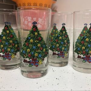 Vintage Action Christmas Tree glasses